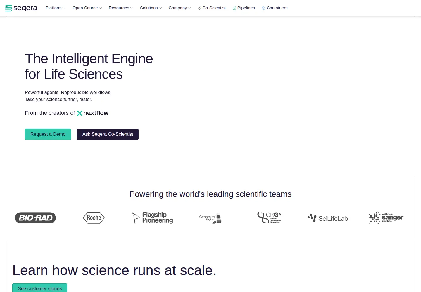 Screenshot of seqera.io