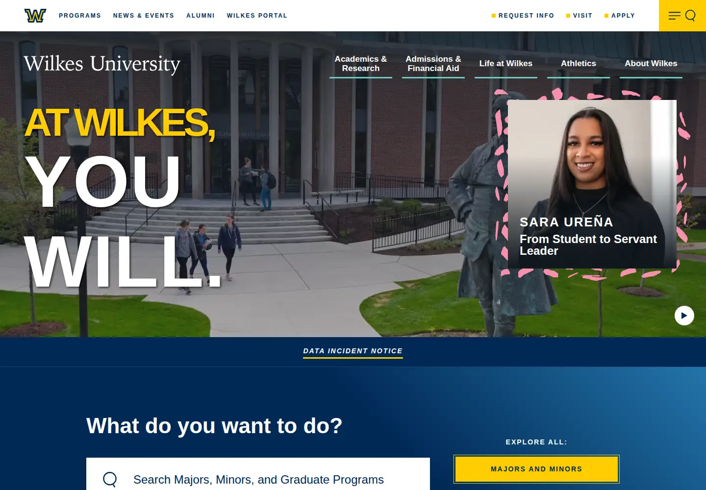 Screenshot of wilkes.edu