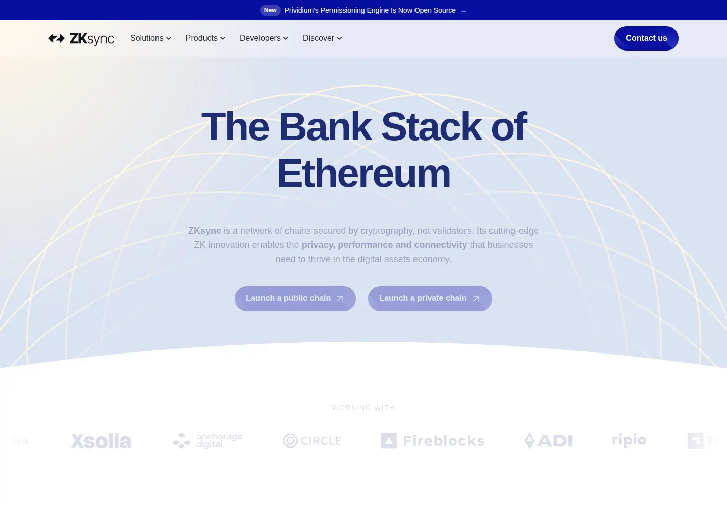 Screenshot of zksync.io