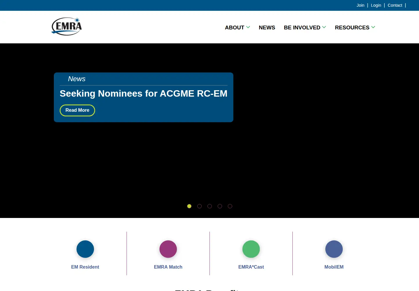 Screenshot of emra.org
