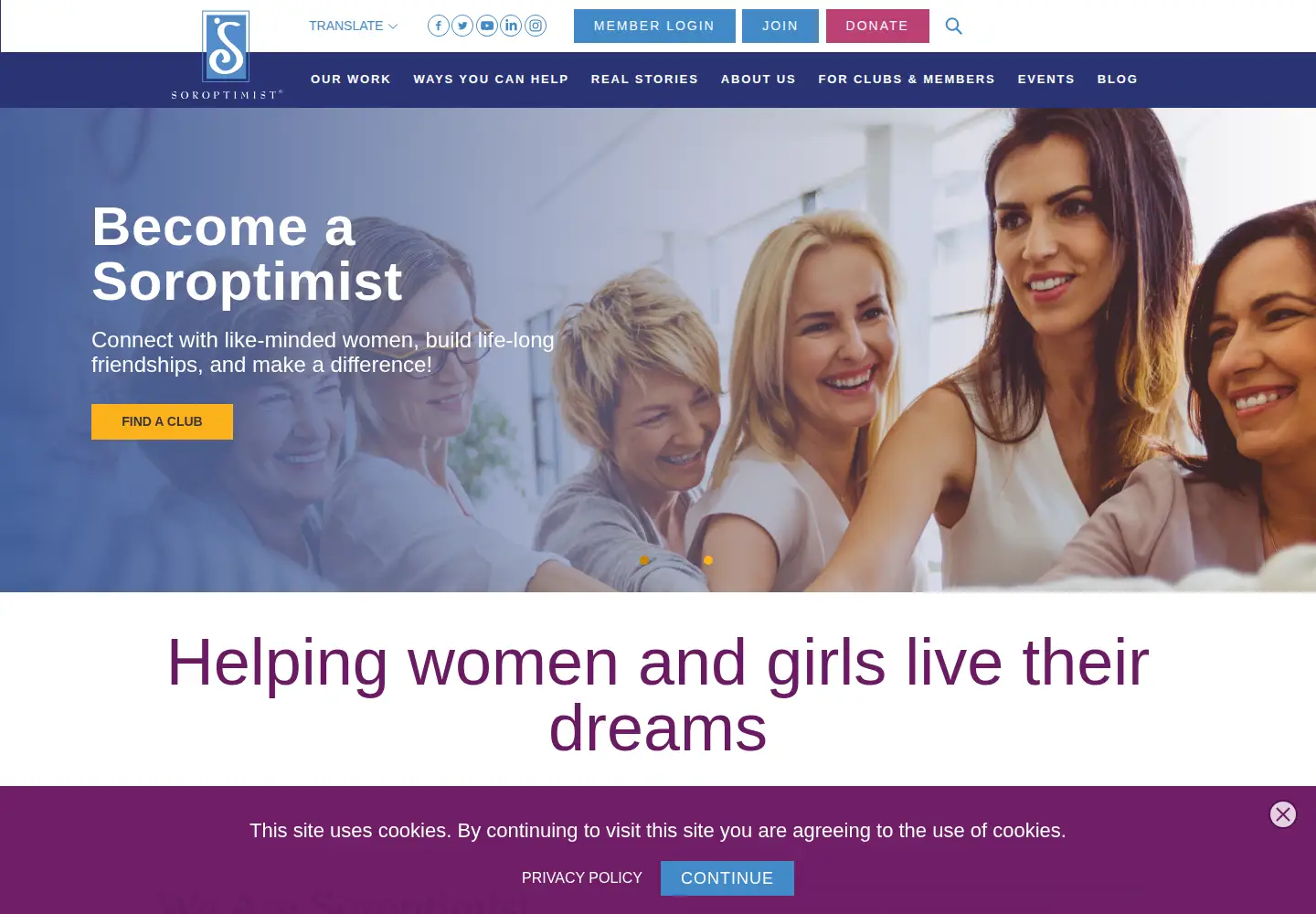Screenshot of soroptimist.org