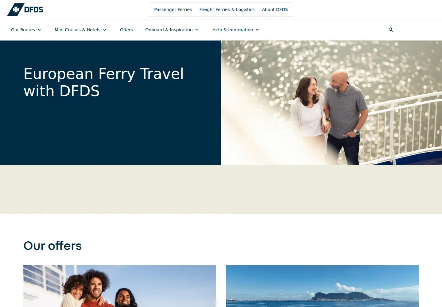 Screenshot of dfds.com