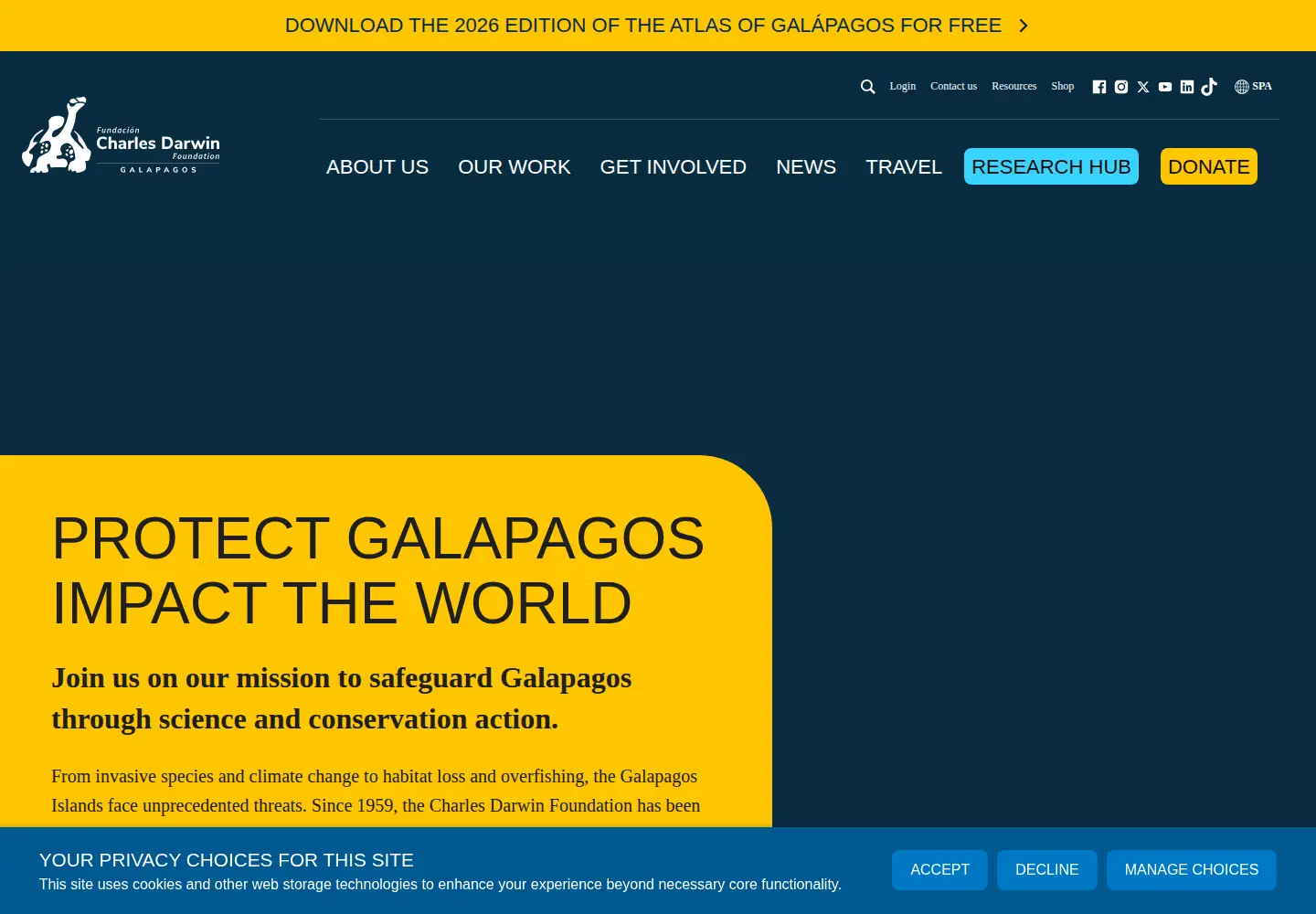 Screenshot of darwinfoundation.org