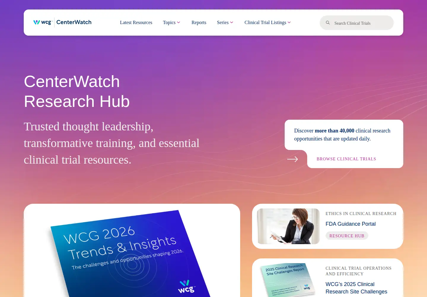 Screenshot of centerwatch.com