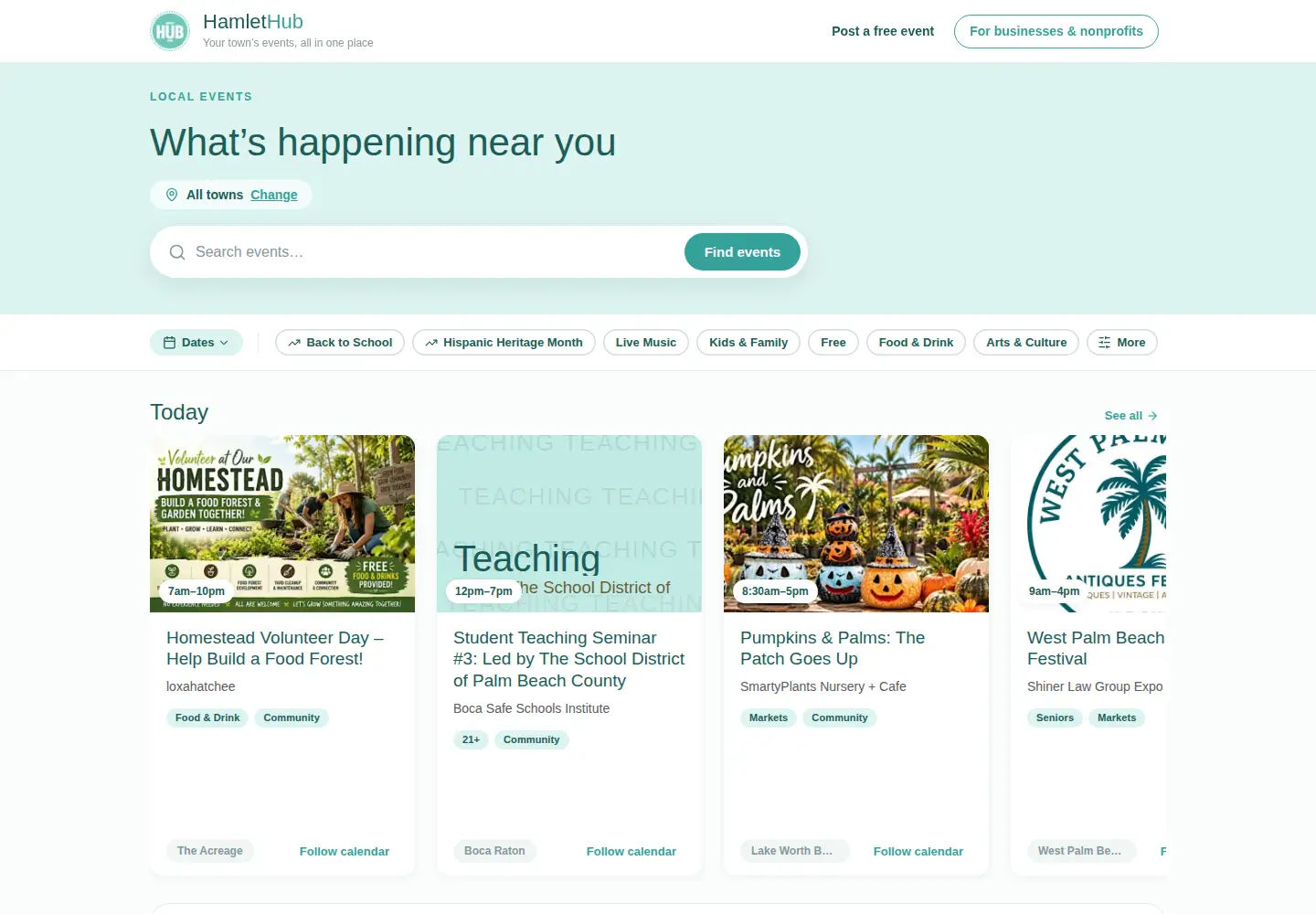 Screenshot of hamlethub.com