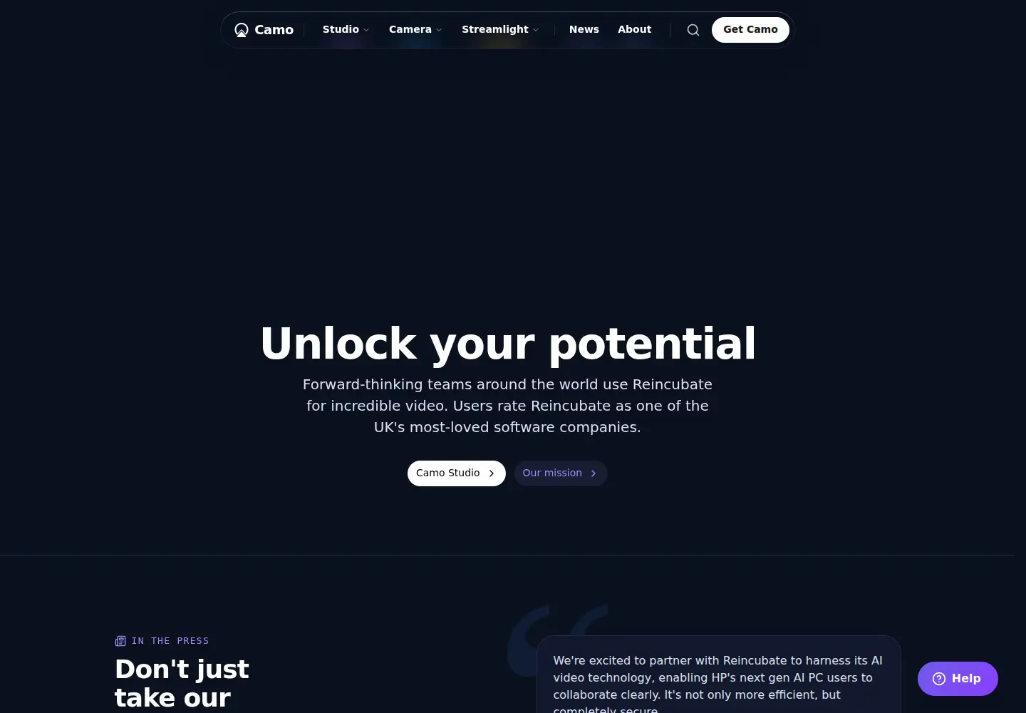 Screenshot of camo.com