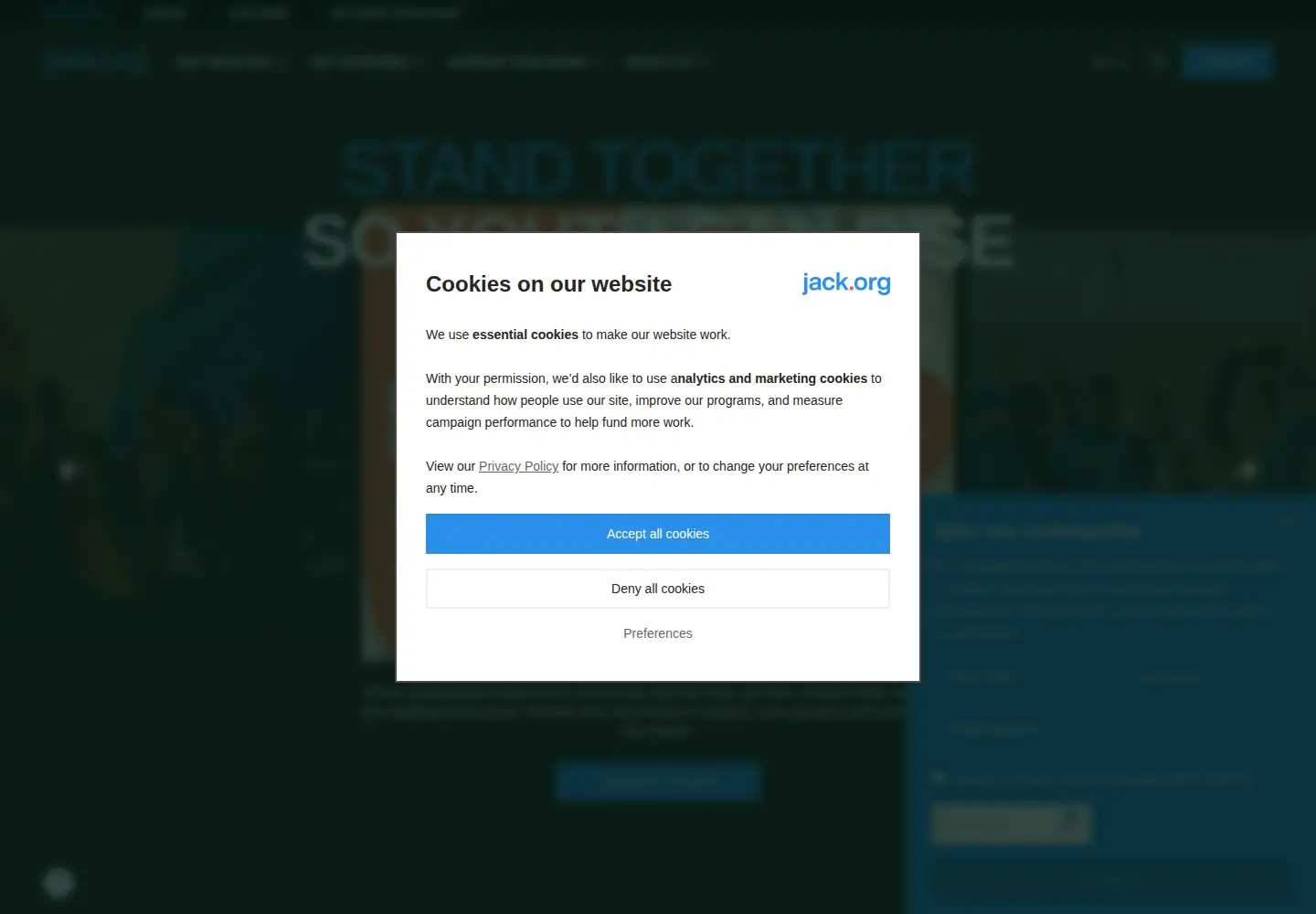 Screenshot of jack.org