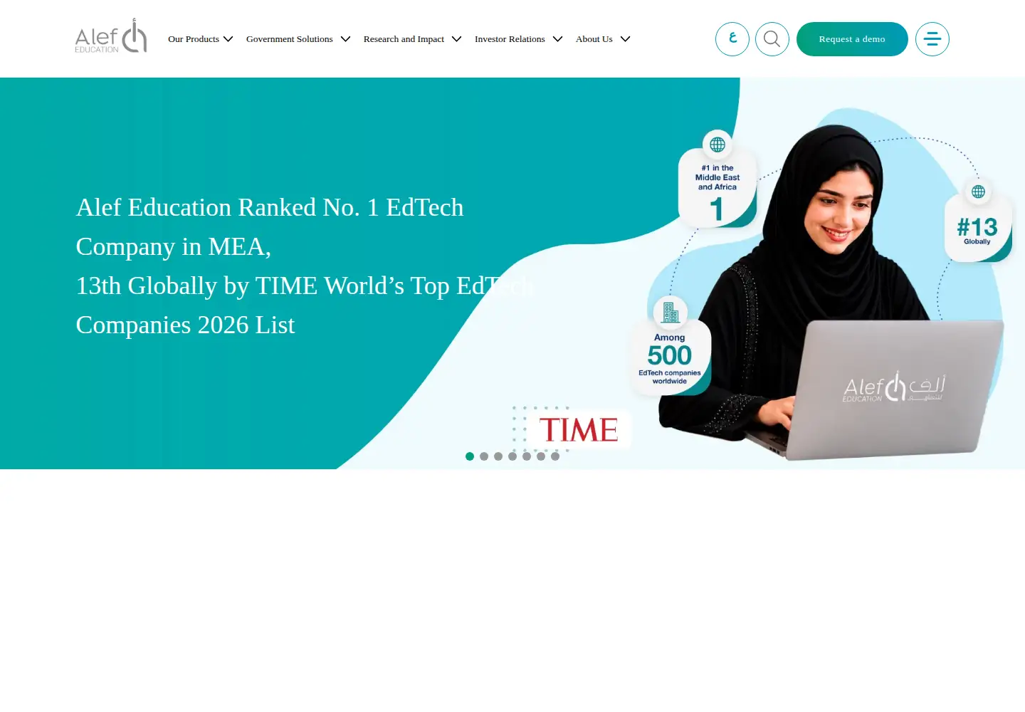 Screenshot of alefeducation.com
