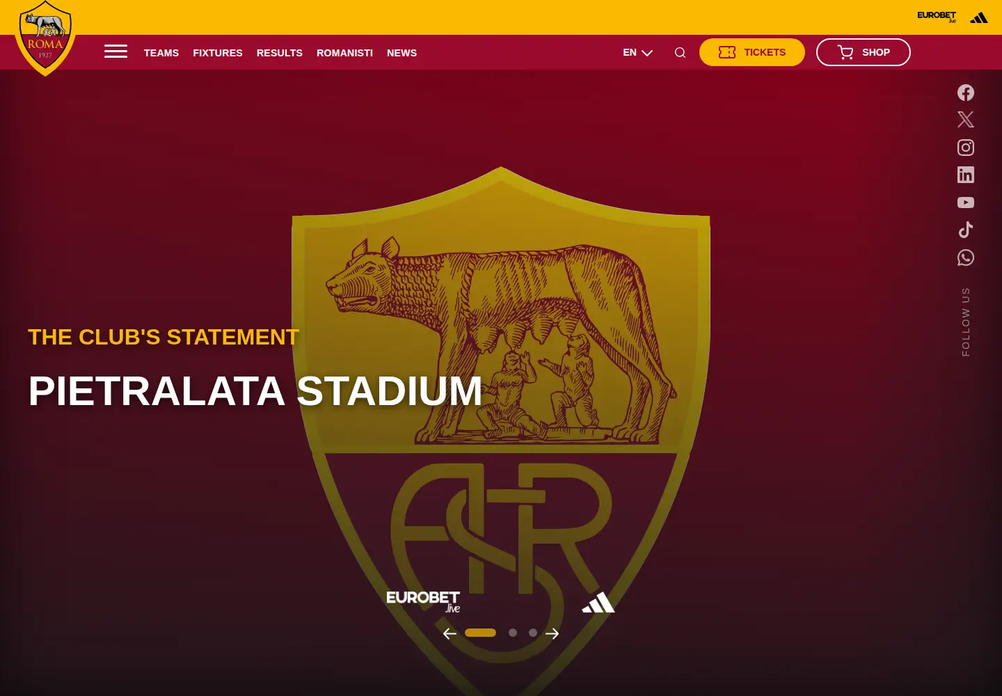 Screenshot of asroma.com