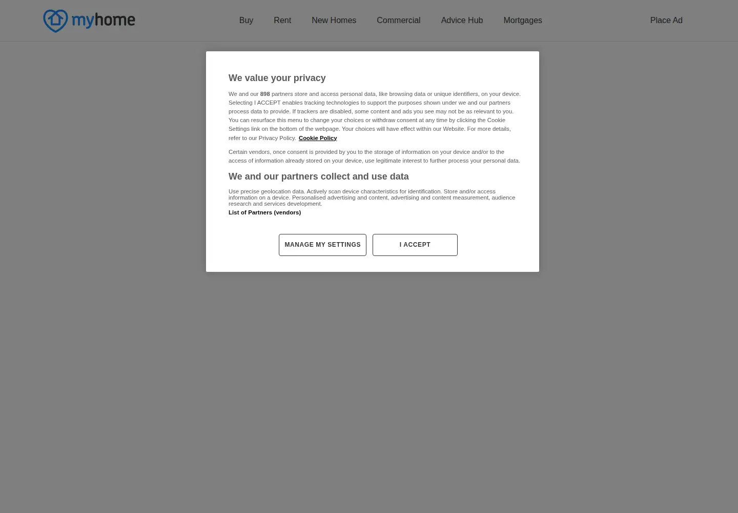 Screenshot of myhome.ie