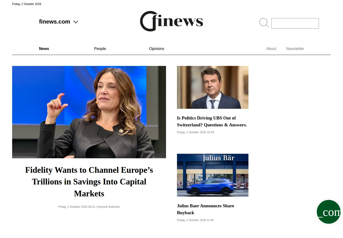 Screenshot of finews.com