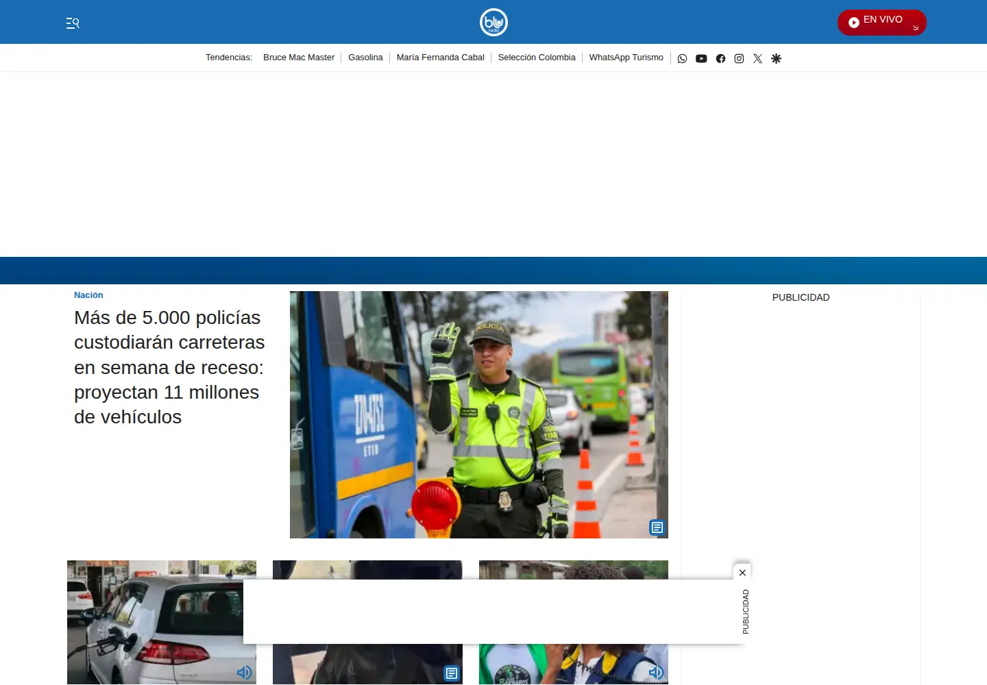 Screenshot of bluradio.com
