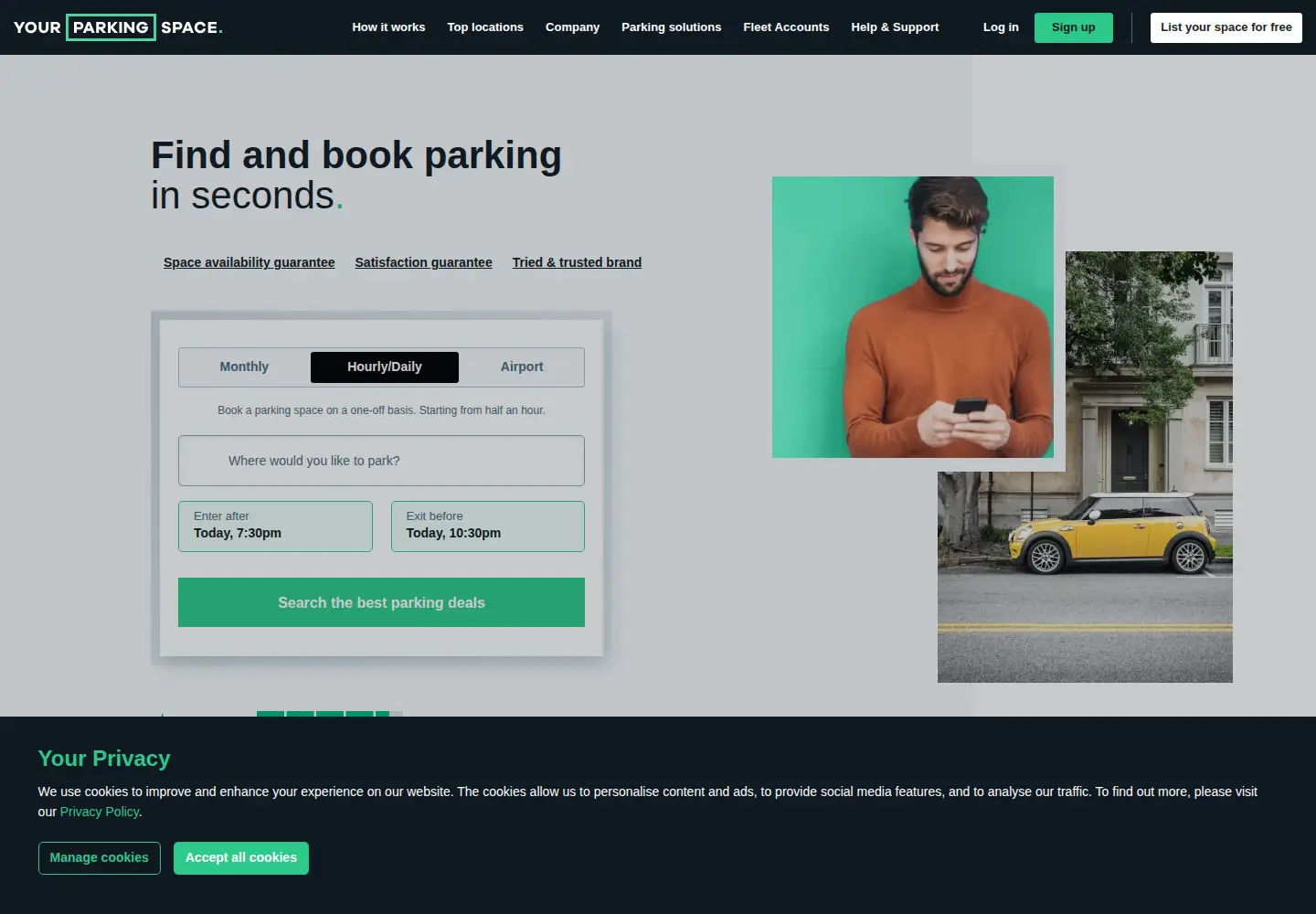 Screenshot of yourparkingspace.co.uk