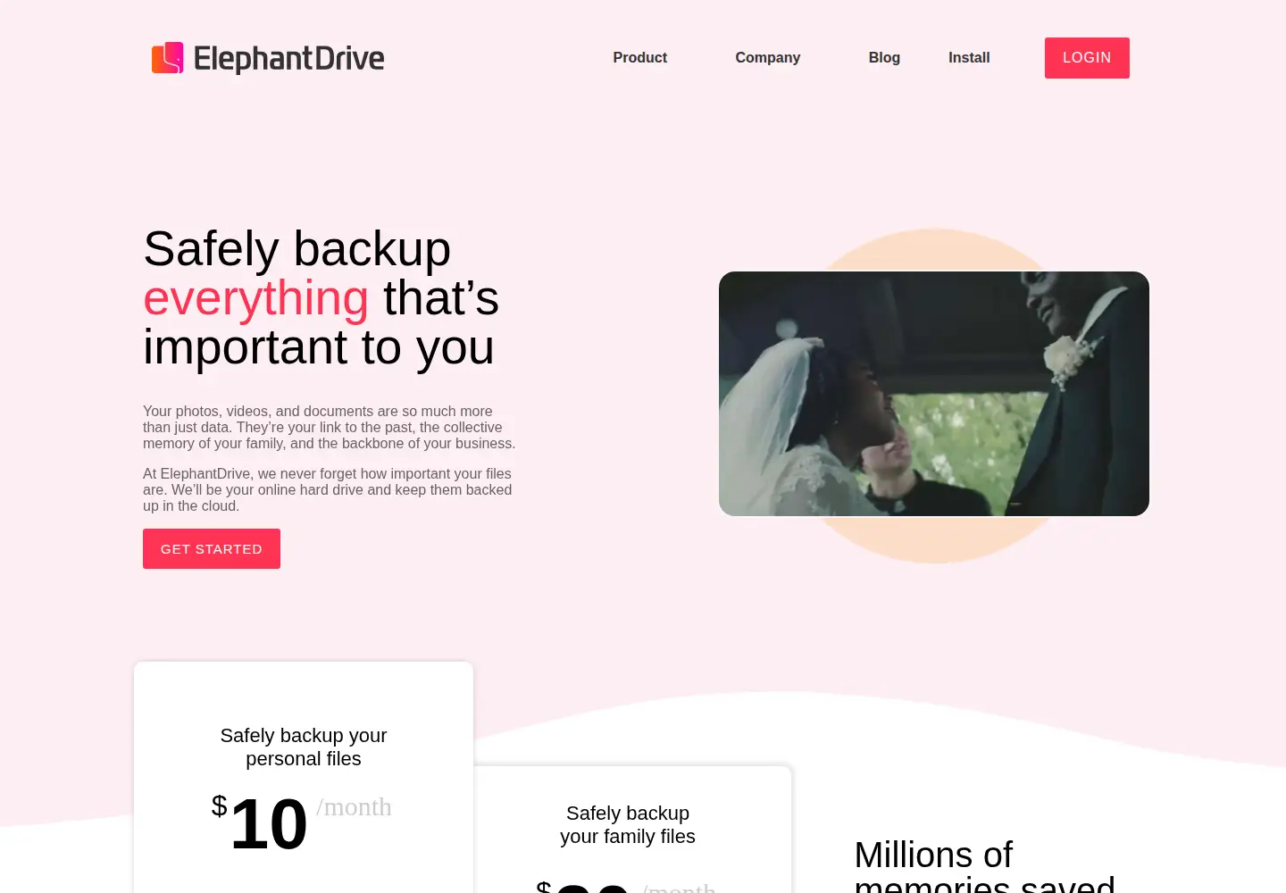 Screenshot of elephantdrive.com
