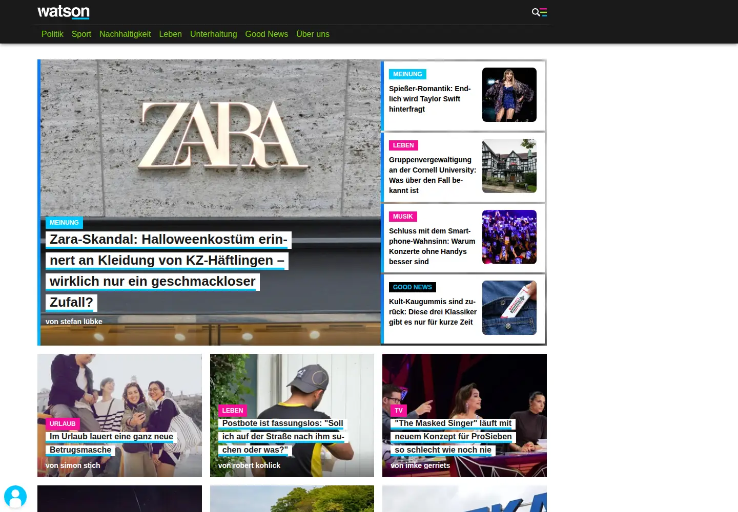 Screenshot of watson.de