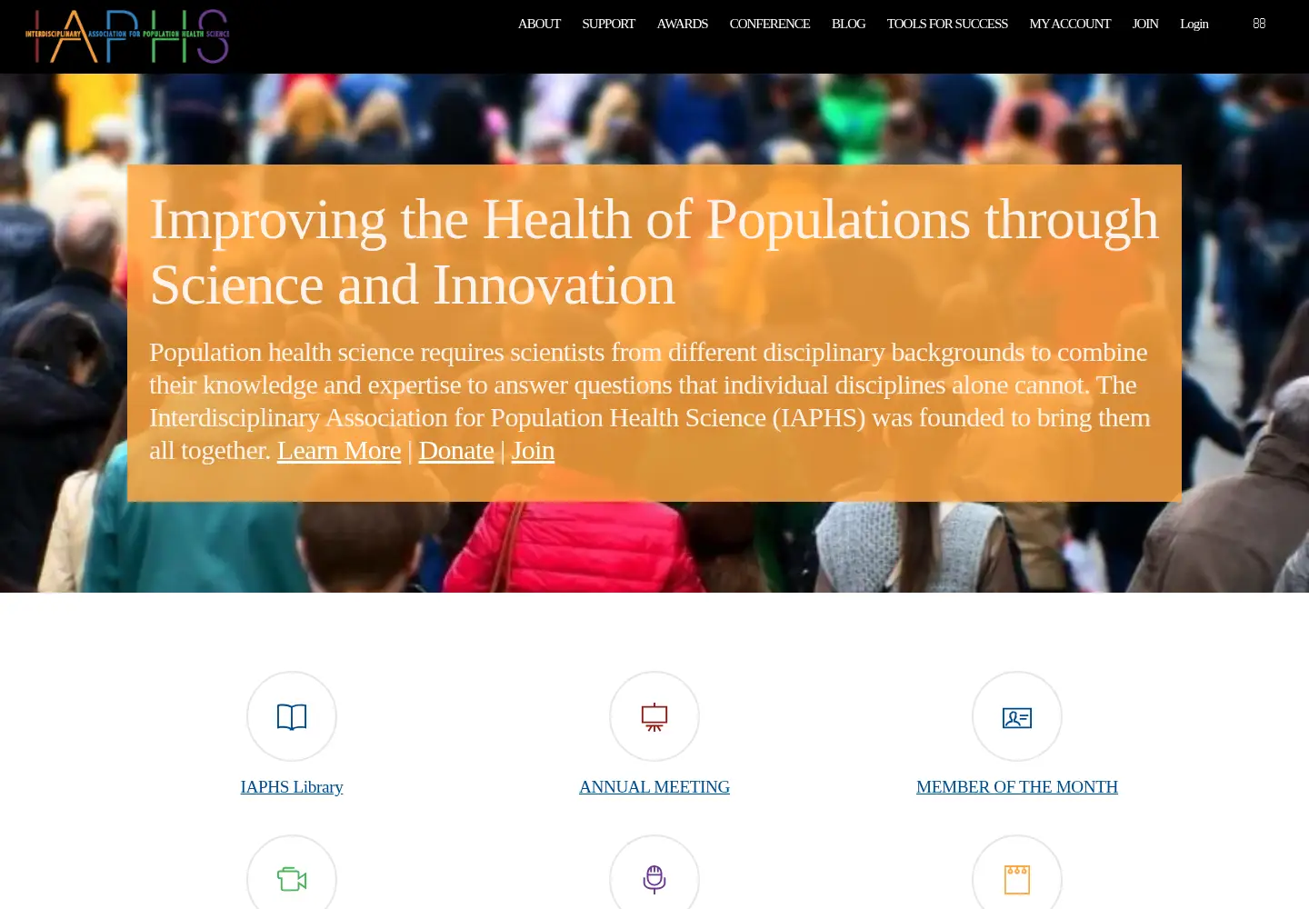 Screenshot of iaphs.org