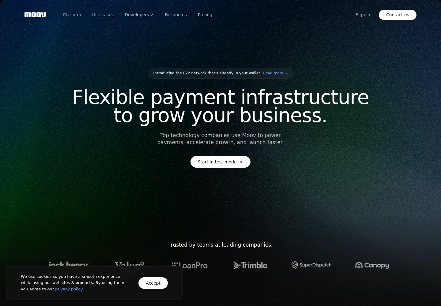 Screenshot of moov.io