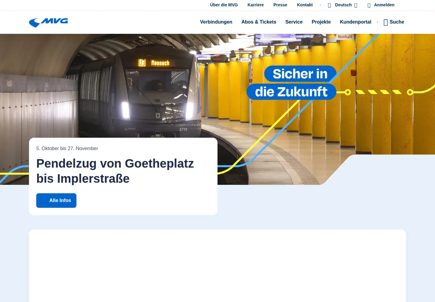 Screenshot of mvg.de
