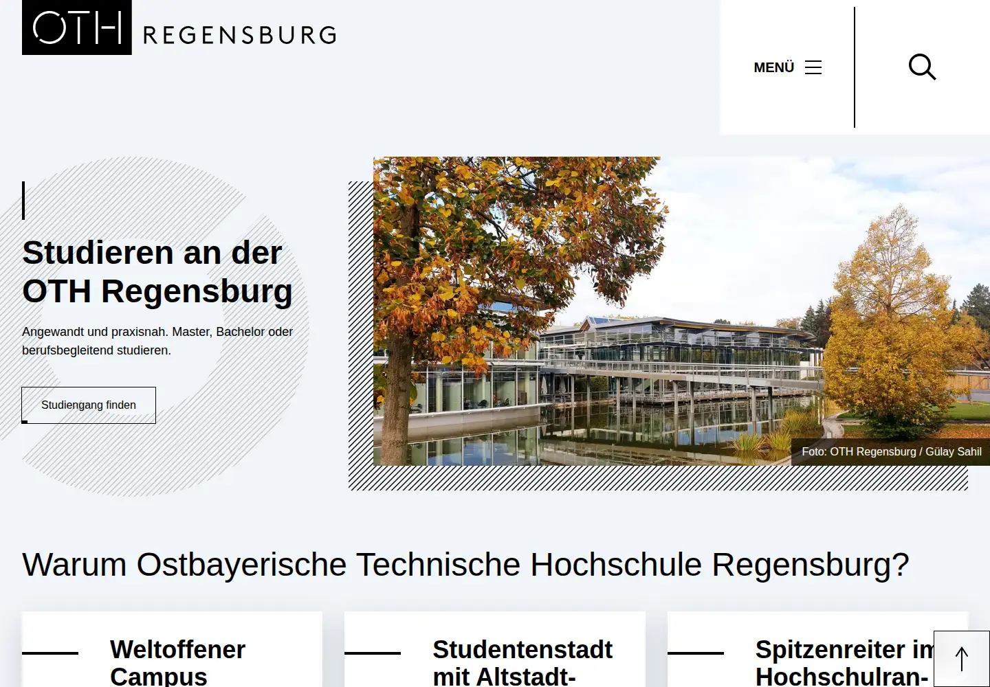 Screenshot of oth-regensburg.de