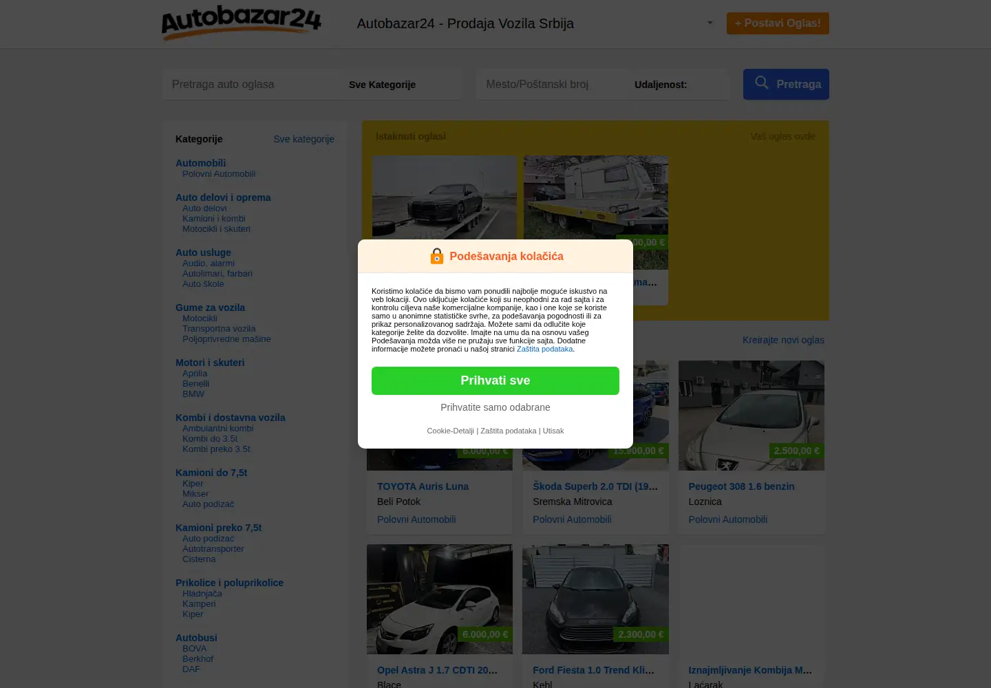 Screenshot of autobazar24.rs