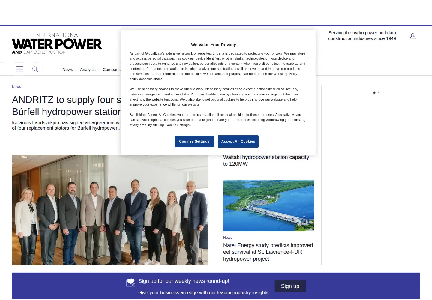 Screenshot of waterpowermagazine.com