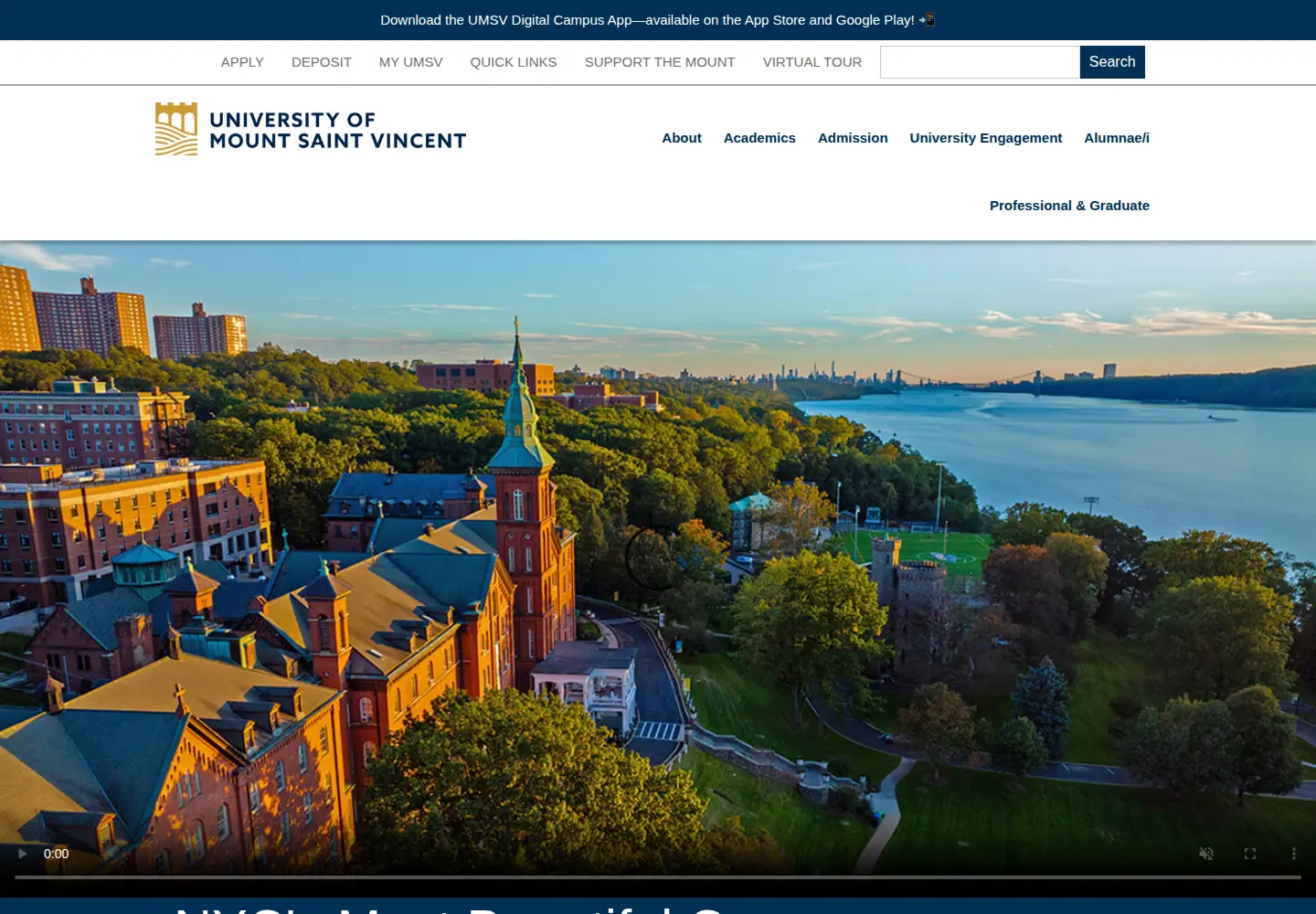 Screenshot of mountsaintvincent.edu