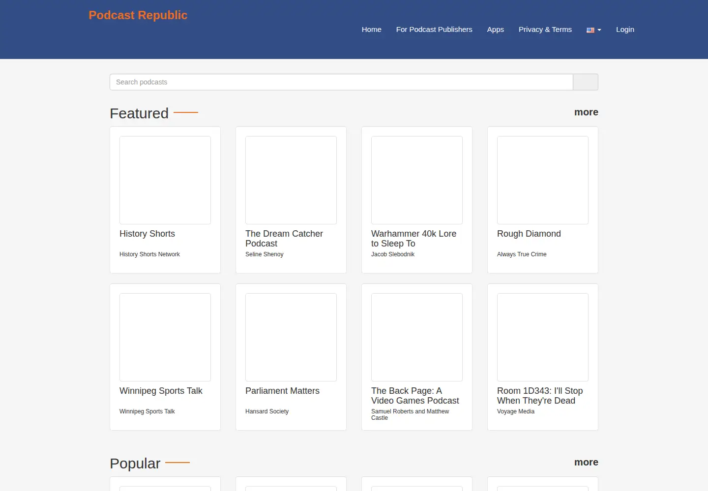 Screenshot of podcastrepublic.net