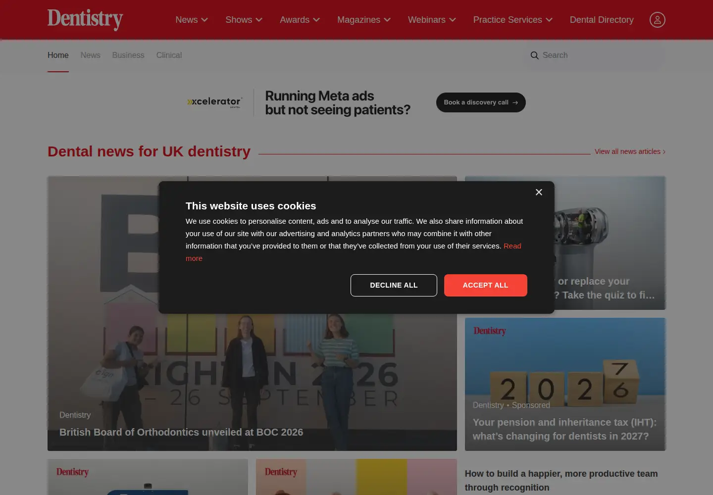 Screenshot of dentistry.co.uk