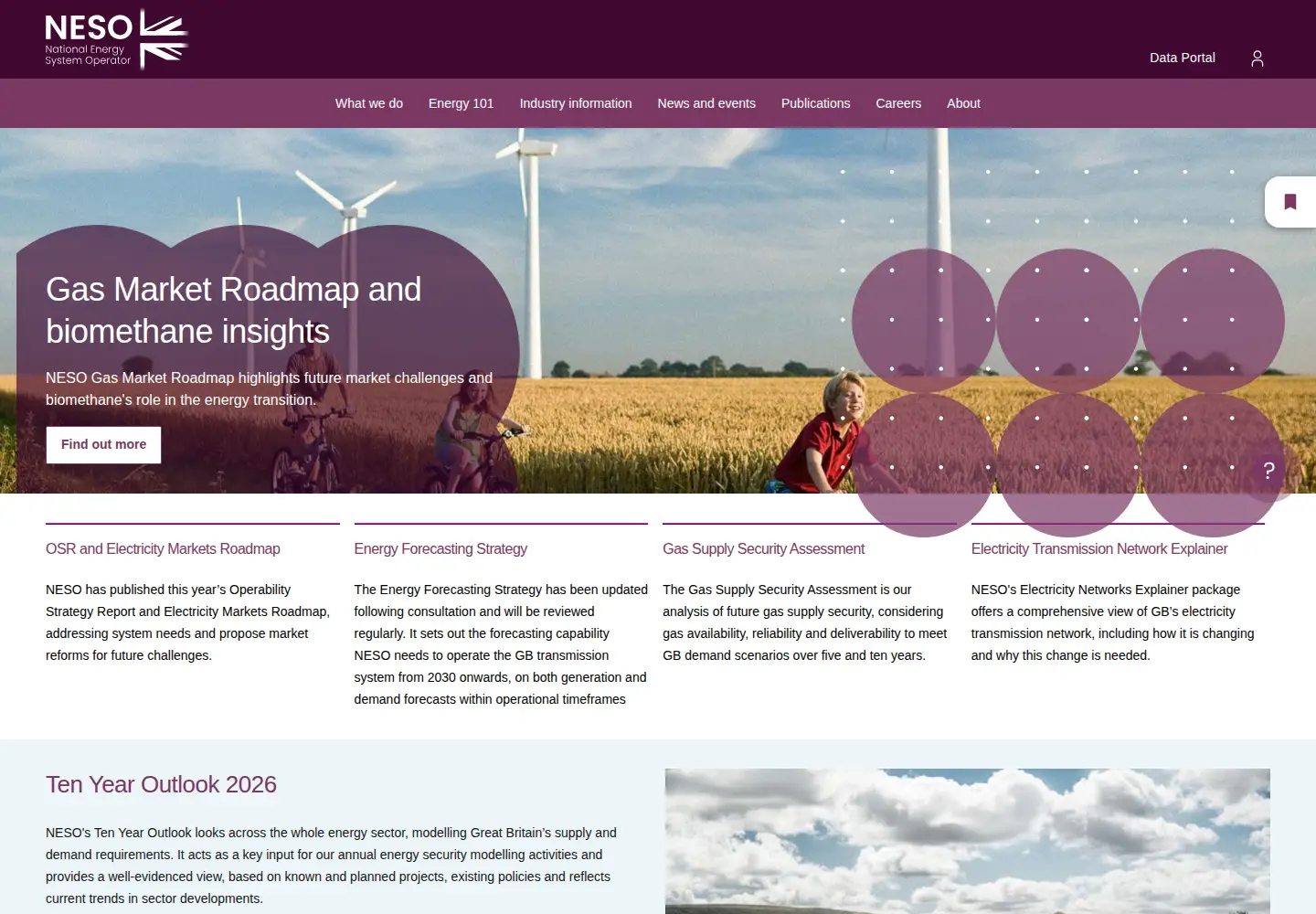 Captured homepage of neso.energy in the current scan