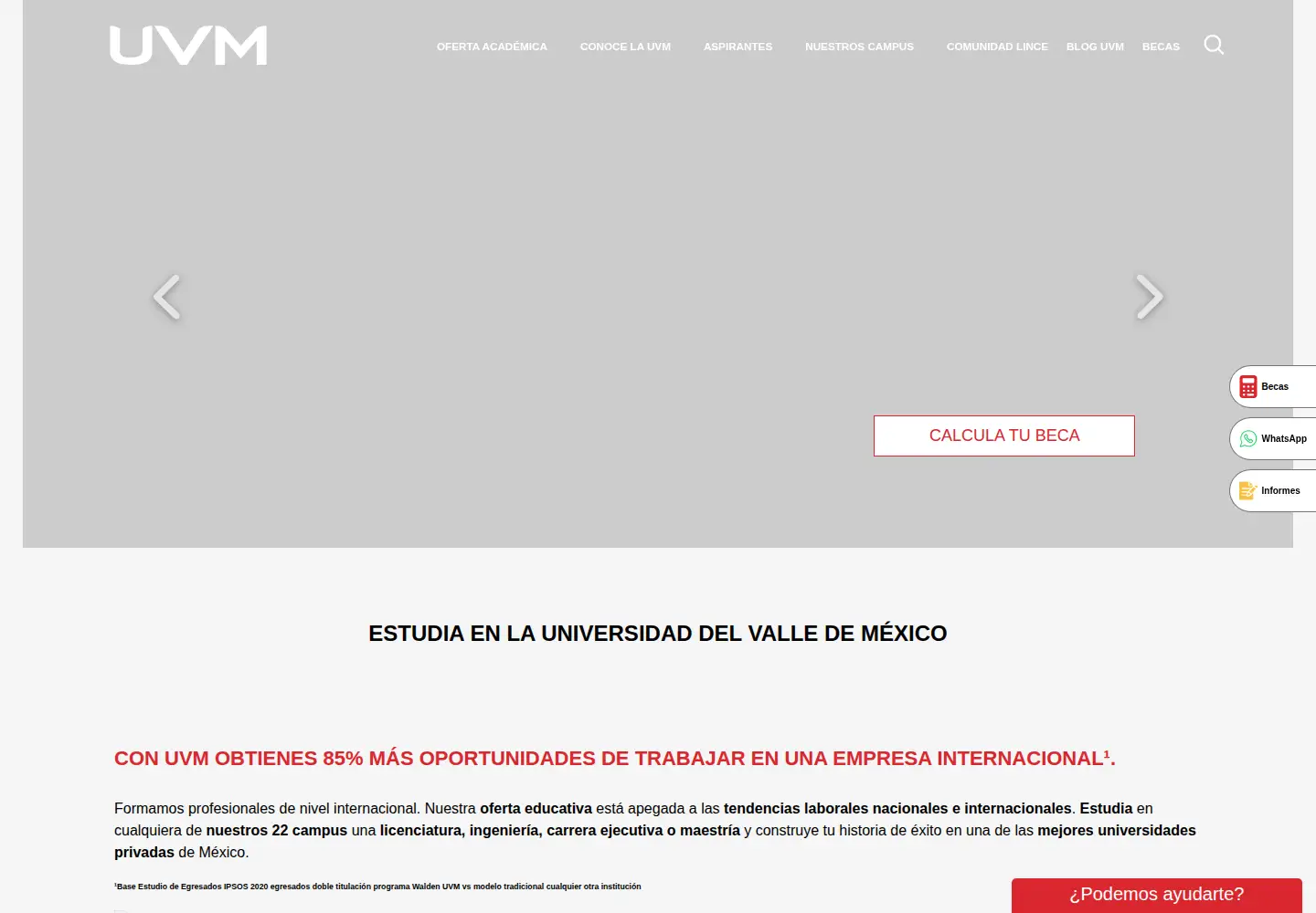 Screenshot of uvm.mx
