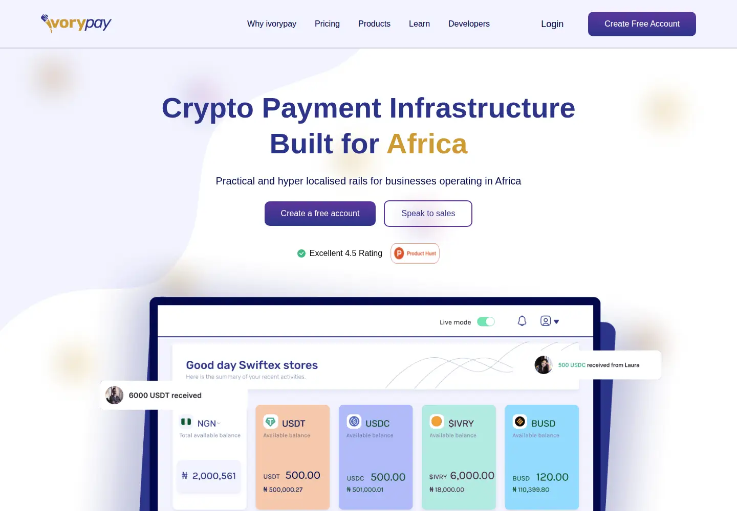Screenshot of ivorypay.io