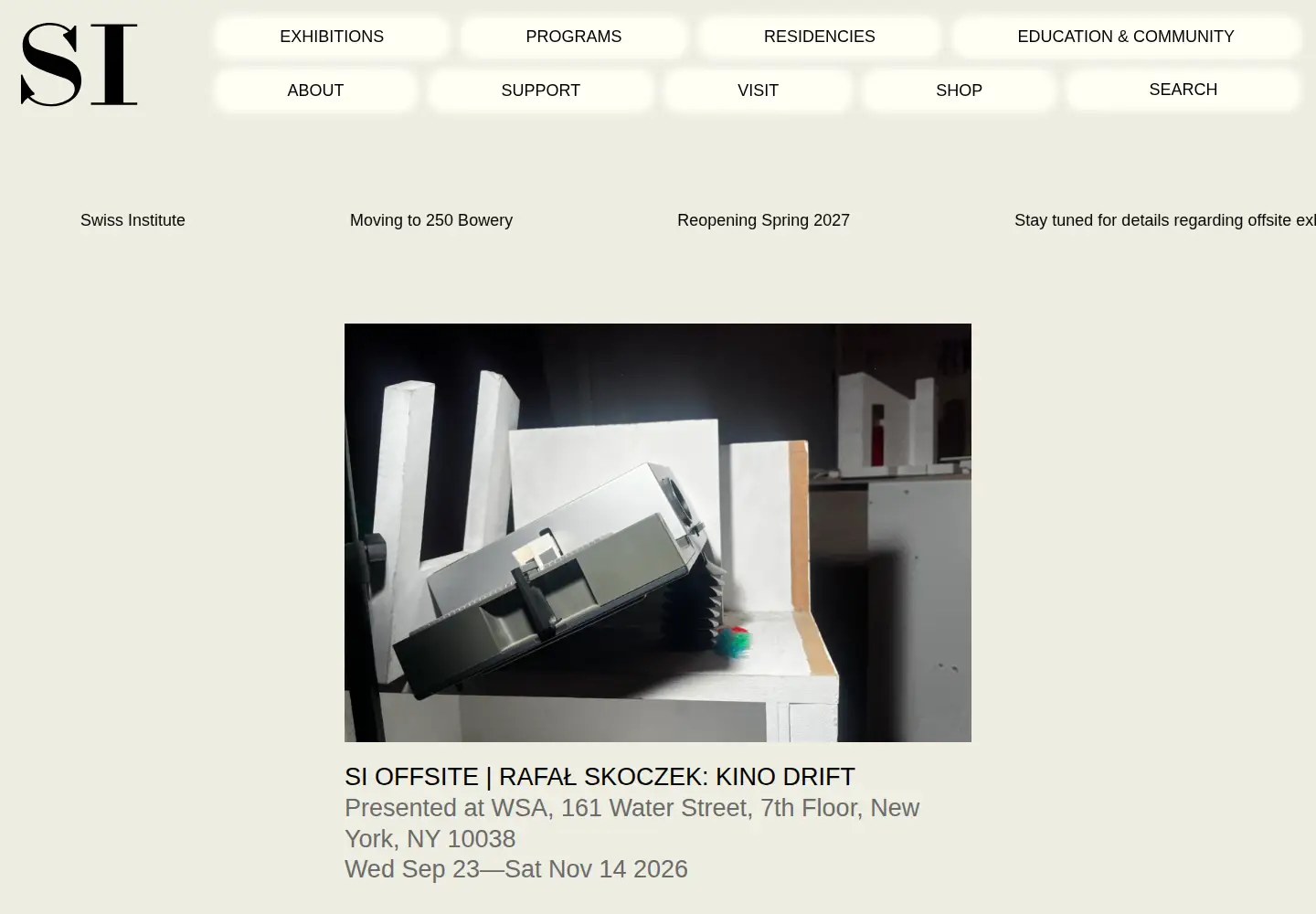 Captured homepage of swissinstitute.net in the current scan