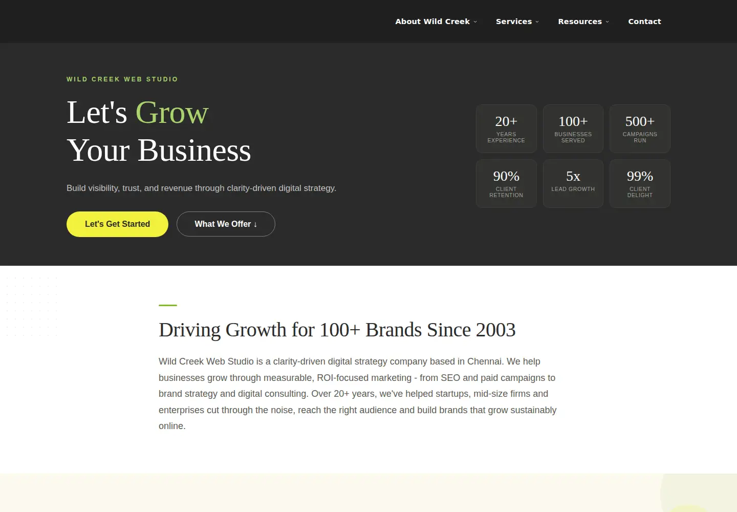 Screenshot of wildcreekstudio.com