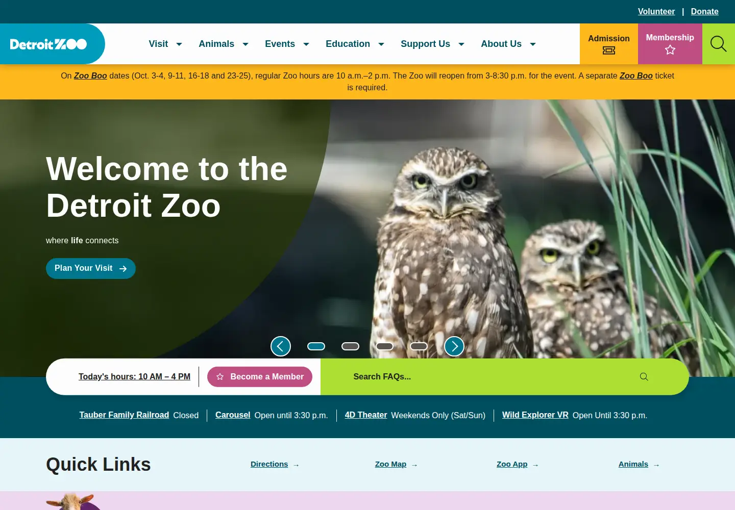 Screenshot of detroitzoo.org