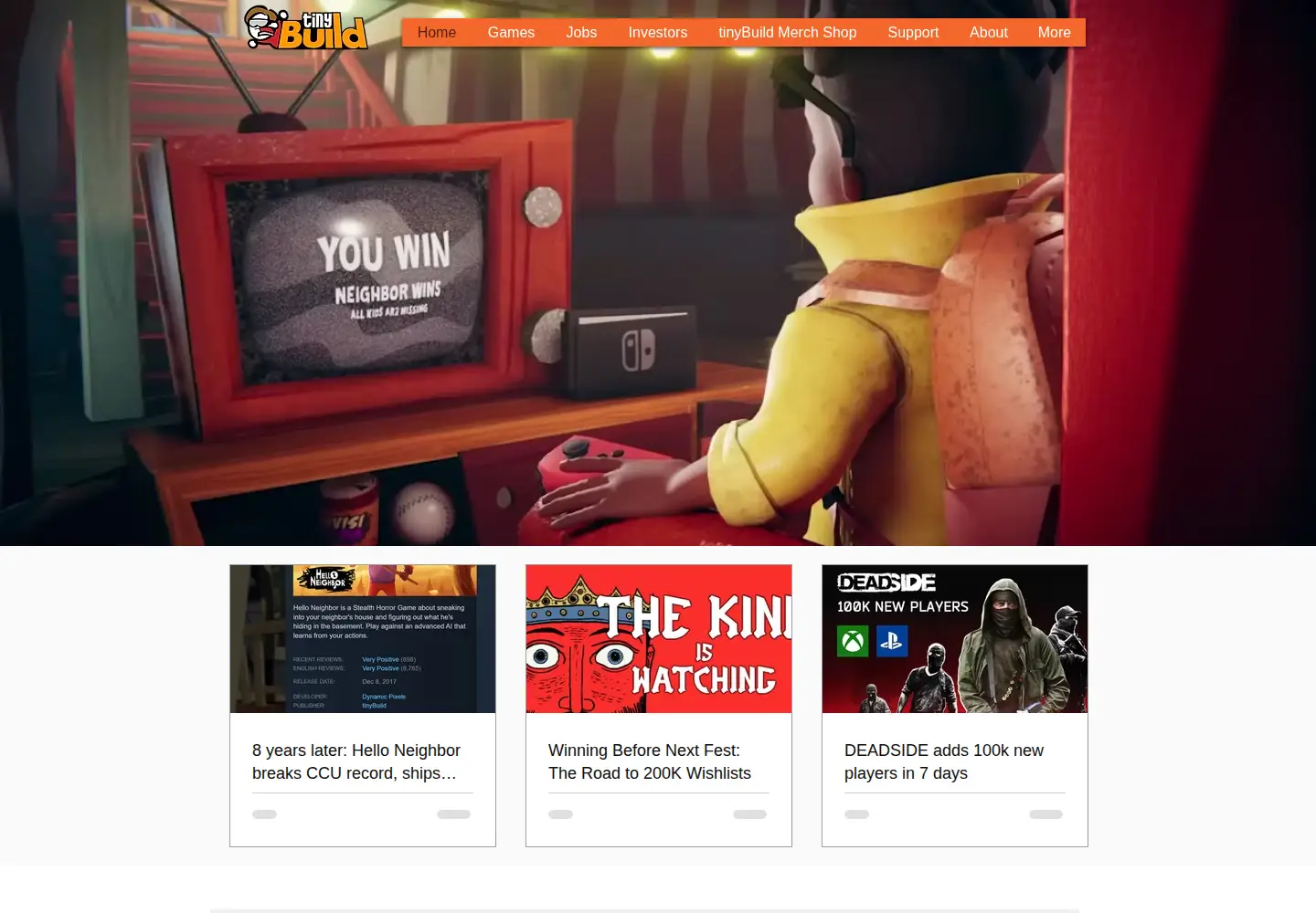 Screenshot of tinybuild.com
