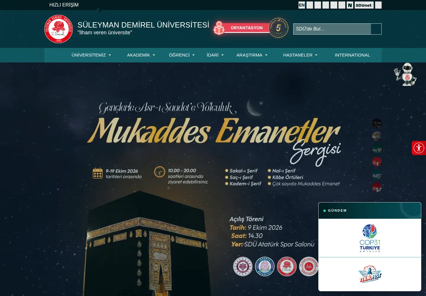 Screenshot of sdu.edu.tr
