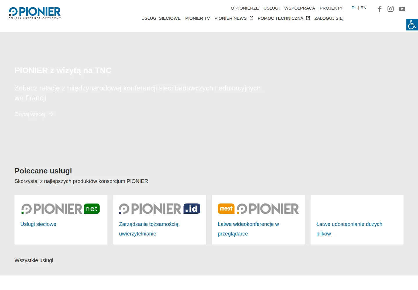 Screenshot of pionier.net.pl