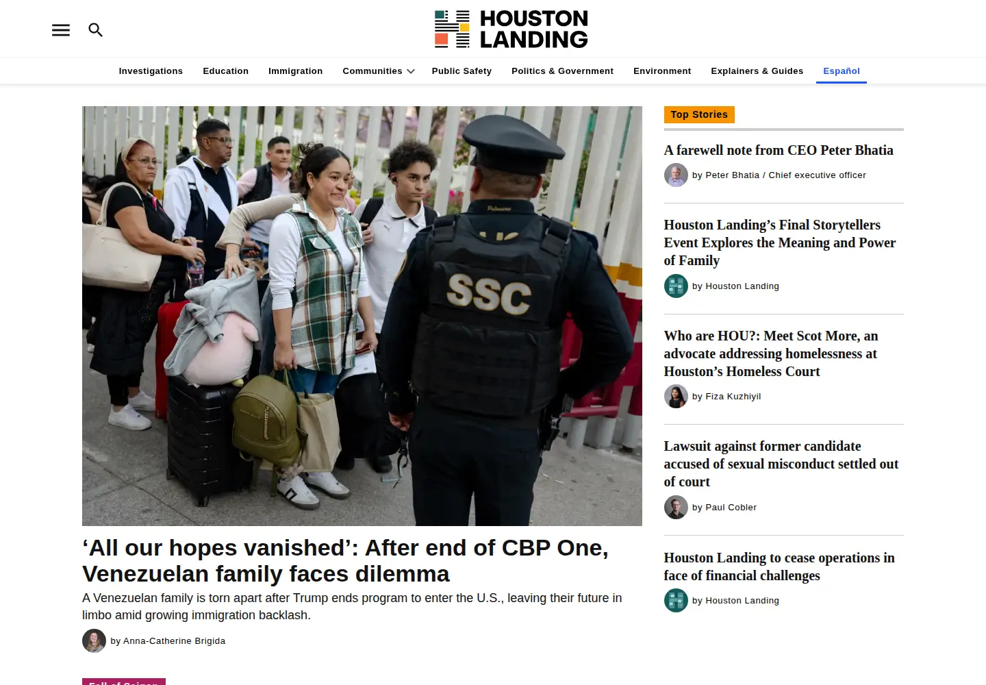 Screenshot of houstonlanding.org