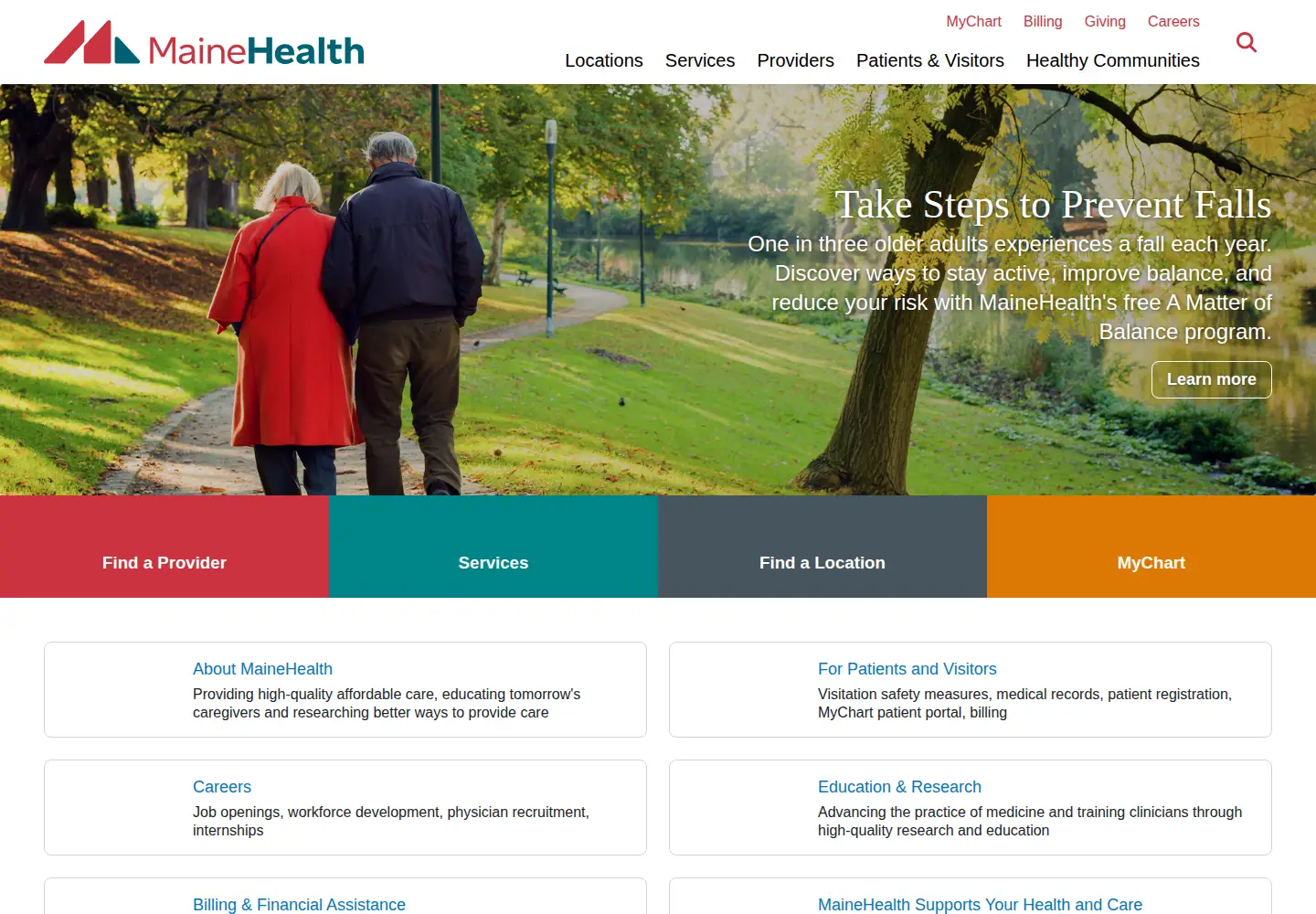 Screenshot of mainehealth.org