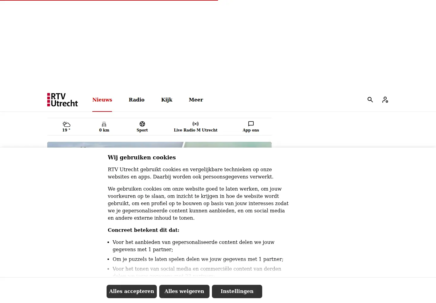 Screenshot of rtvutrecht.nl