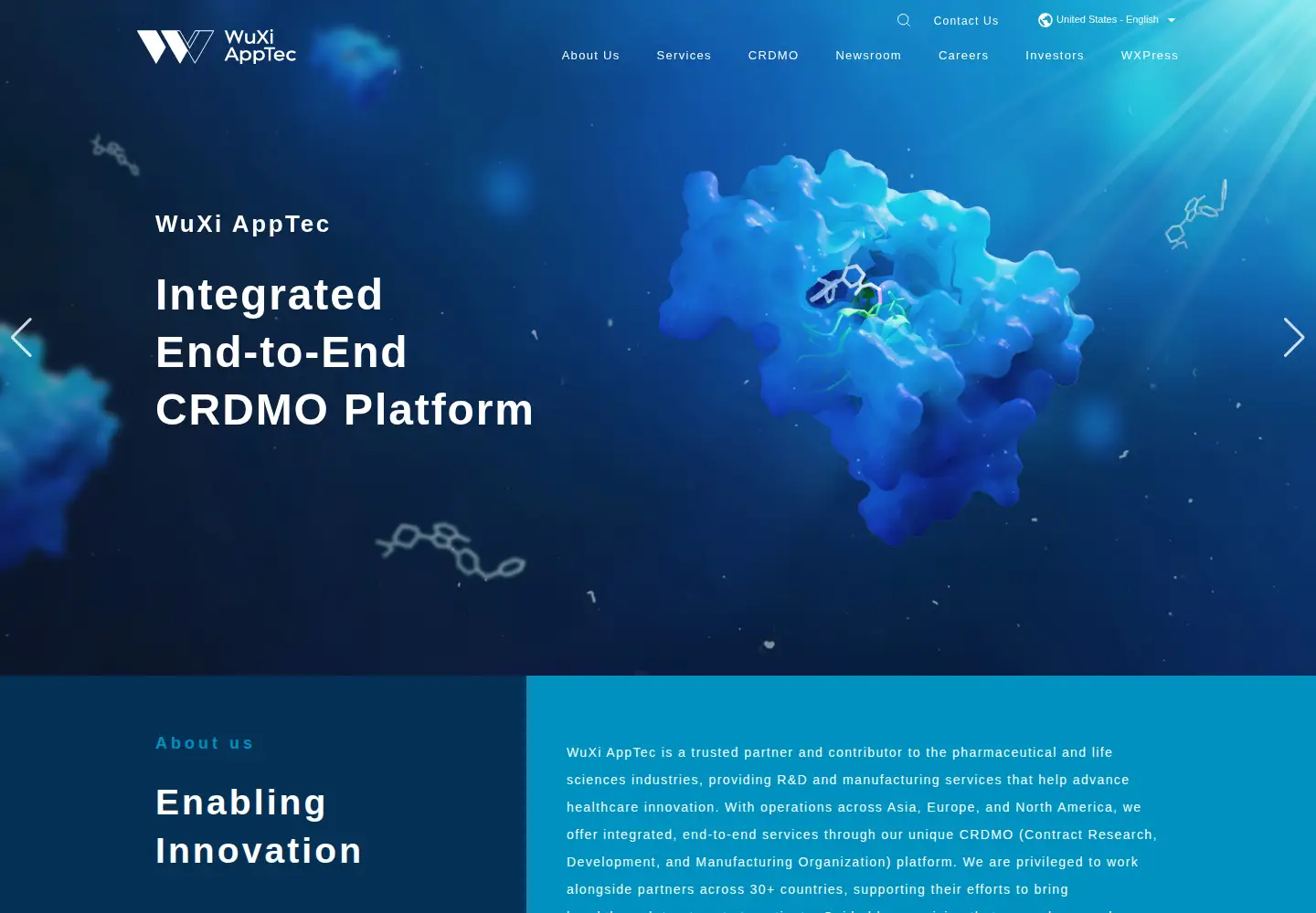 Screenshot of wuxiapptec.com