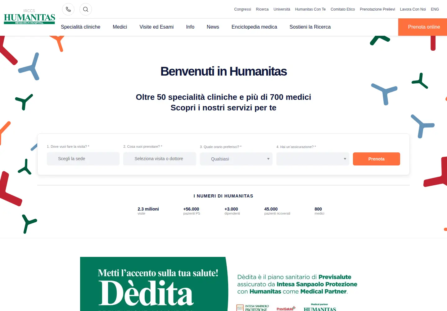 Screenshot of humanitas.it