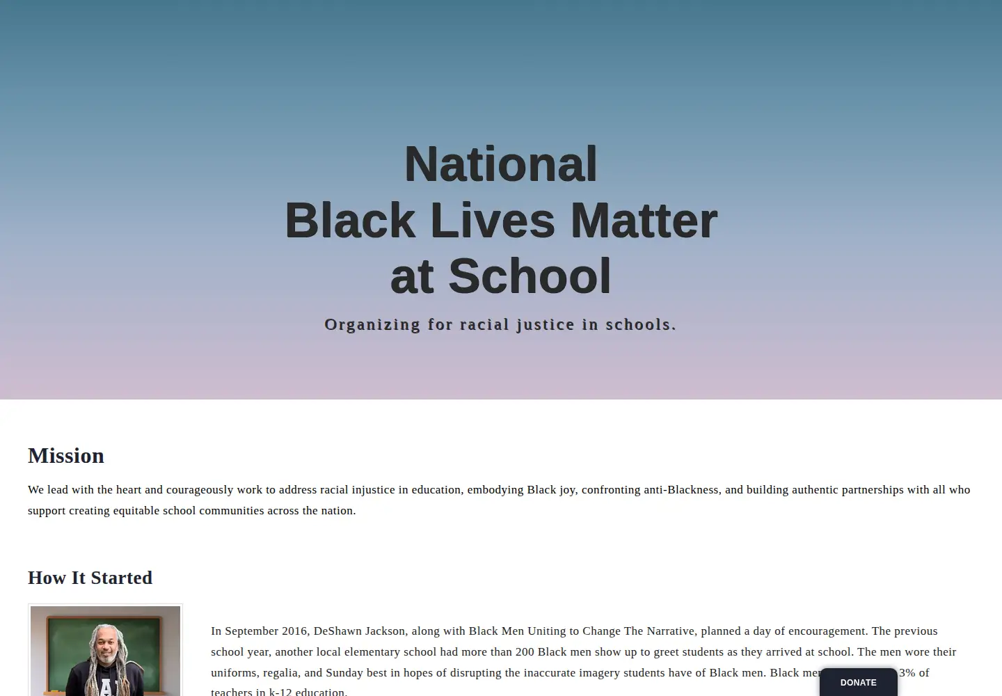 Screenshot of blacklivesmatteratschool.com
