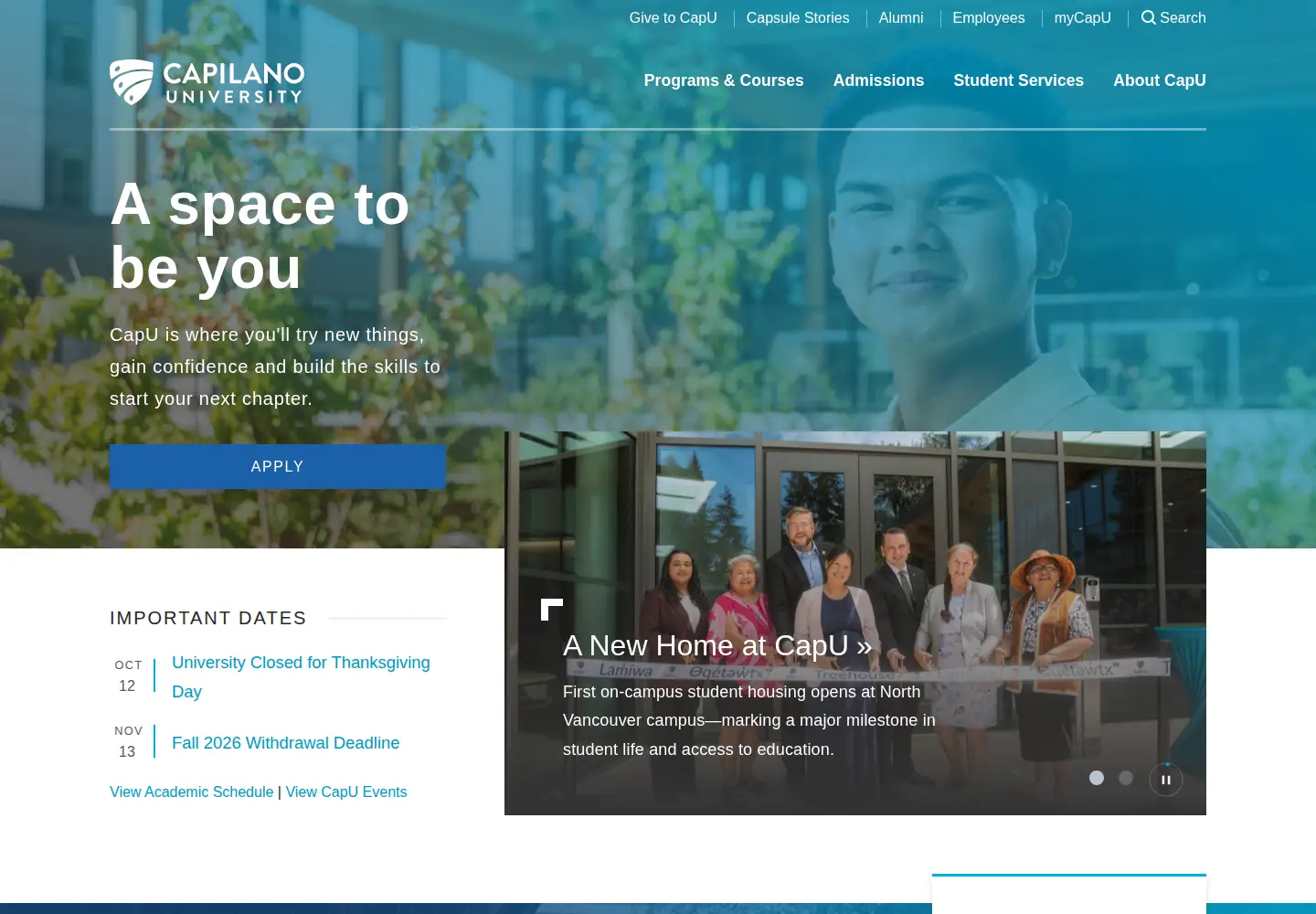 Screenshot of capilanou.ca