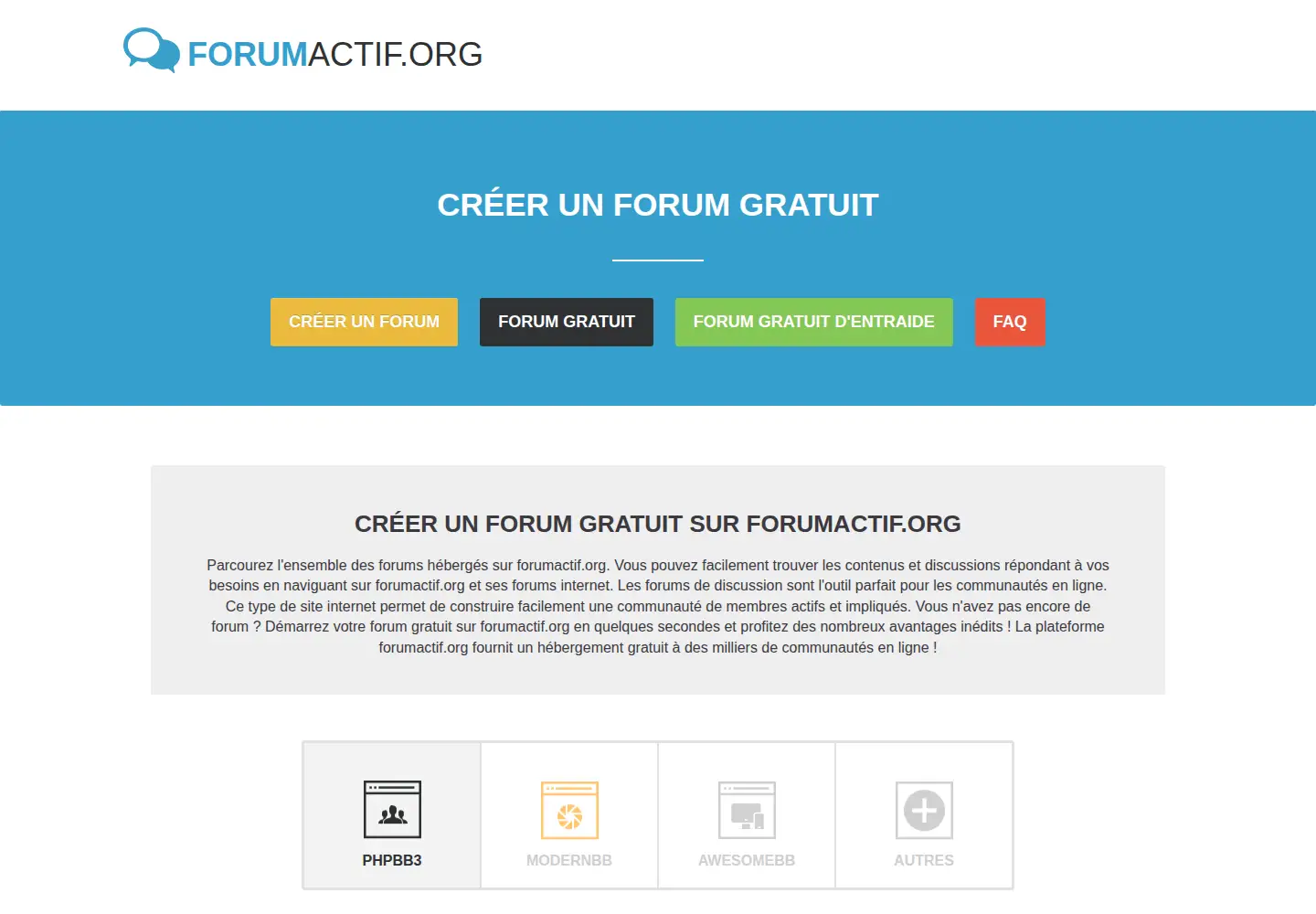 Screenshot of forumactif.org