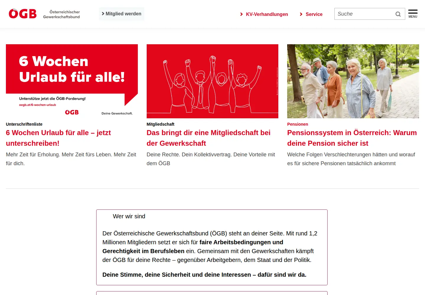 Screenshot of oegb.at