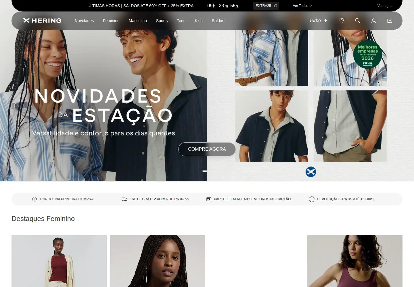 Screenshot of hering.com.br