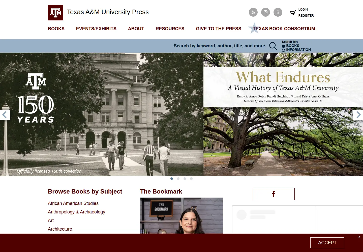 Screenshot of tamupress.com