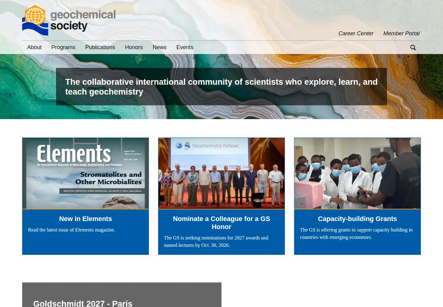 Screenshot of geochemsoc.org