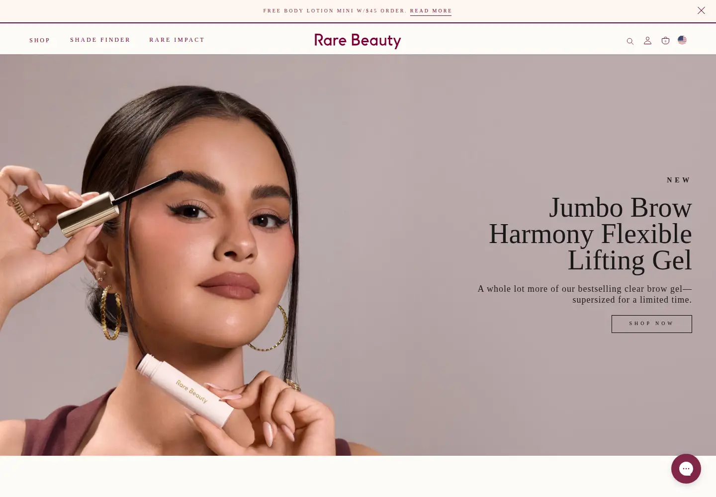 Screenshot of rarebeauty.com